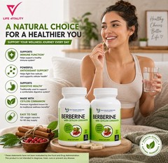 Berberine with Ceylon Cinnamon 1200 mg 120 VCaps System Inmune ✅TWO PACK