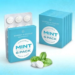NEW LUXRY Neuro Energy & Focus Mints Peppermint 6-Pack Caffeine Vegan Zero Sugar