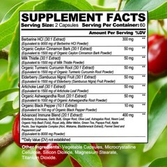 Berberine with Ceylon Cinnamon 120 Capsules Heart Health & Immune Support
