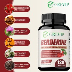 Berberine HCI 4700mg – Blood Sugar Balance & Control – Ceylon Cinnamon, Turmeric