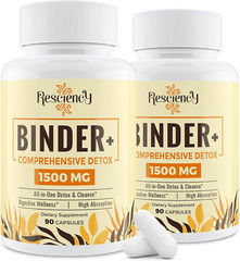Detox Binder Supplement with Activated Charcoal & Clay – 180 Vegan Capsules