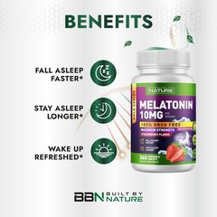 Built by Nature Melatonin 10 mg – Sleep 360 Count (Pack of 1)
