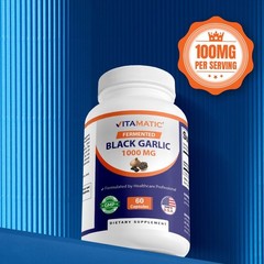 Vitamatic 3 Pack Fermented Black Garlic Extract 1000 mg 60 Count (Pack of 3)