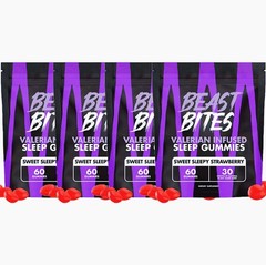 3 Bag Valerian Infused Sleep and Nighttime Recovery Gummies – Beast Bites