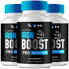 Iron Boost Pro Capsules, Official IronBoost Pro Supplement Pills (3 Pack)