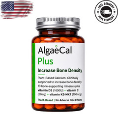 AlgaeCal Plus Dietary Supplement 120 Veggie Caps – Bone Strength Support
