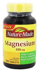 Nature Made Magnesium Oxide 250 mg Tablets – 200 Count for Muscle & Heart