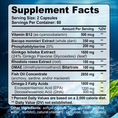 Brain Health & Memory Booster,Focus Function, Clarity Nootropic Supplement 120ct