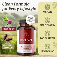 HERBAMAMA Beet Root Extract 21:1 – 1300Mg per Serving – Vegan, Non-Gmo