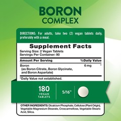 Boron Complex Supplement 6mg | 180 Vegan Non-GMO Gluten-Free Capsules