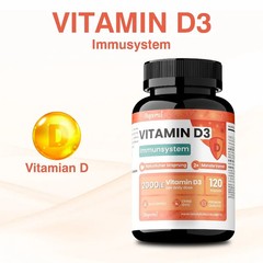 Vitamin D3 120pcs, Improves Digestion, Promote Bone,Teeth and Muscles Health