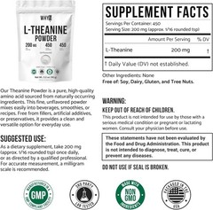 Pure L-Theanine Powder Unflavored Vegan Non-GMO No Additives 3.2oz 90g