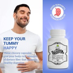 Chicory Root 160 Capsules – Prebiotic Supplement for Digestion, Immune Support