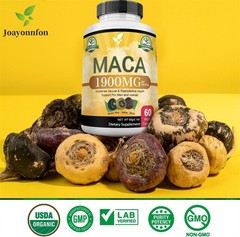 1XMaca Root Capsules 1900mg, Black Yellow Red Maca Extract with Ashwagandha