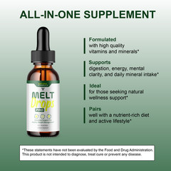 (5 Pack) Melt Drops Pro Supplement, Melt Drops Pro Weight Management (10oz)