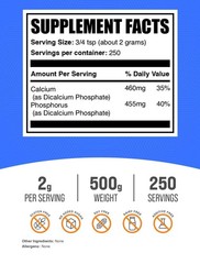 Dicalcium Phosphate Powder 1.1 Pound Mineral Supplement For Health And Wellness