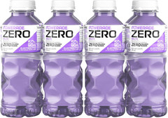 POWERADE Electrolyte Enhanced Zero Sugar Grape Sports Drink, 20 Ounce (Pack of 8