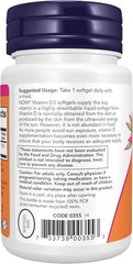 NOW Foods Supplements, Vitamin D-3 2,000 IU, High Potency, Structural Support*,