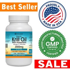 Antarctic Krill Oil Softgels 2000mg Per Servings – Fresh Stock 120 Count 01/27 =