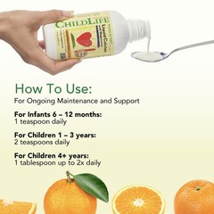 CHILDLIFE ESSENTIALS Liquid Calcium Supplement 16 Fl Oz (Pack of 1), Multi