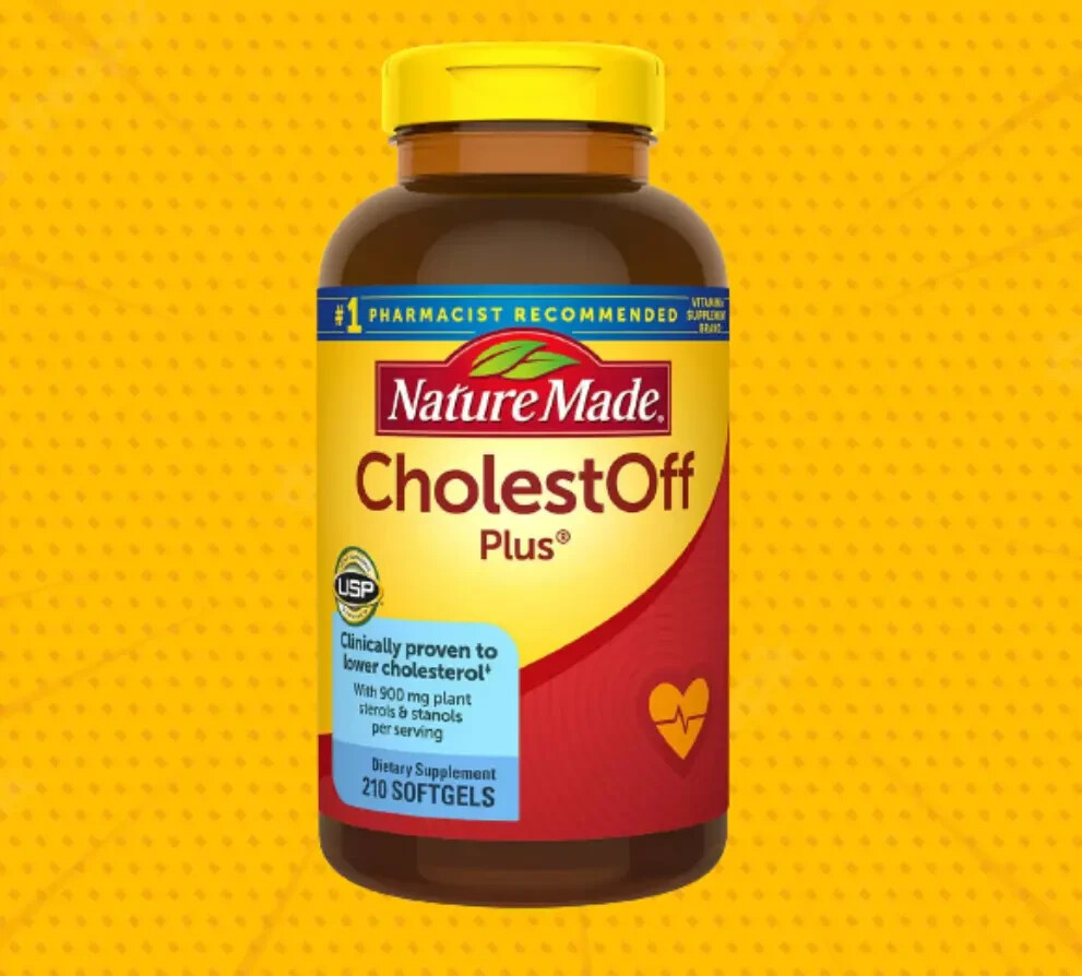 Nature Made CholestOff Plus 900 mg 210 Softgels Lower Cholesterol exp 07/26