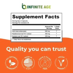 Pack 3 INFINITE AGE Sea 60 Advanced 1250mg Superfood, High-Potency Moss Capsule