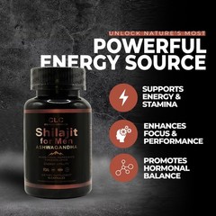 CLC Bio-Performance Shilajit for Men & Ashwagandha 60 Count (Pack of 1)