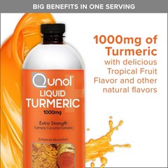 Qunol Liquid Turmeric Curcumin with Black 30.4 Fl Oz (Pack of 1), Orange