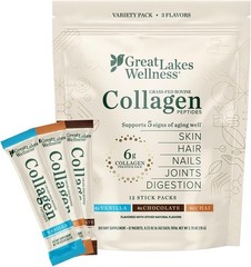 Quick Dissolve Collagen Peptides, Daily Wellness Variety Pack 12 Packets 2/2028
