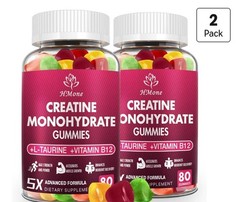Creatine Monohydrate Gummies – 5g for Men & Women, 160 Count and Creatine Chewab