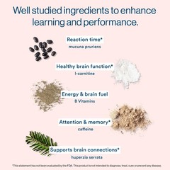 More Labs Liquid Focus, Nootropic Smart Drink 3.4 Fl Oz (Pack of 6), Berry