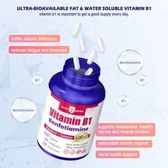 Vitamin B-1 Thiamine 500 mg, 60 Day Supply Dietary Supplement, Easy-to-Swallow