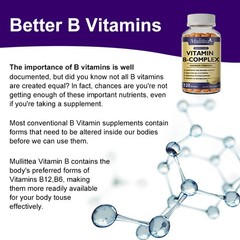 120pcs Vitamin B Complex Capsule B1 B2 B3 B5 B6 B7 B12 Folic Acid Biotin Energy