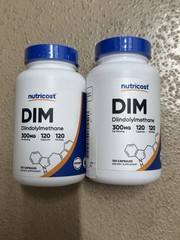 2x Nutricost DIM (Diindolylmethane) 300mg, 120 Capsules with BioPerine Exp 2/27