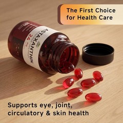 GBN Astaxanthin Supplements 24mg 200 Softgels, Supports Eye, Skin, Joint, Brain,