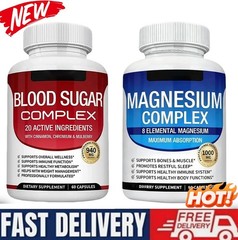 1~2pack Magnesium 8 in 1 Complex 1000mg & Blood Sugar mix Dietary Supplement
