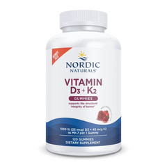 Vitamin D3+K2 Gummies, 1000 IU, Great Taste, Non-GMO 120 Ct