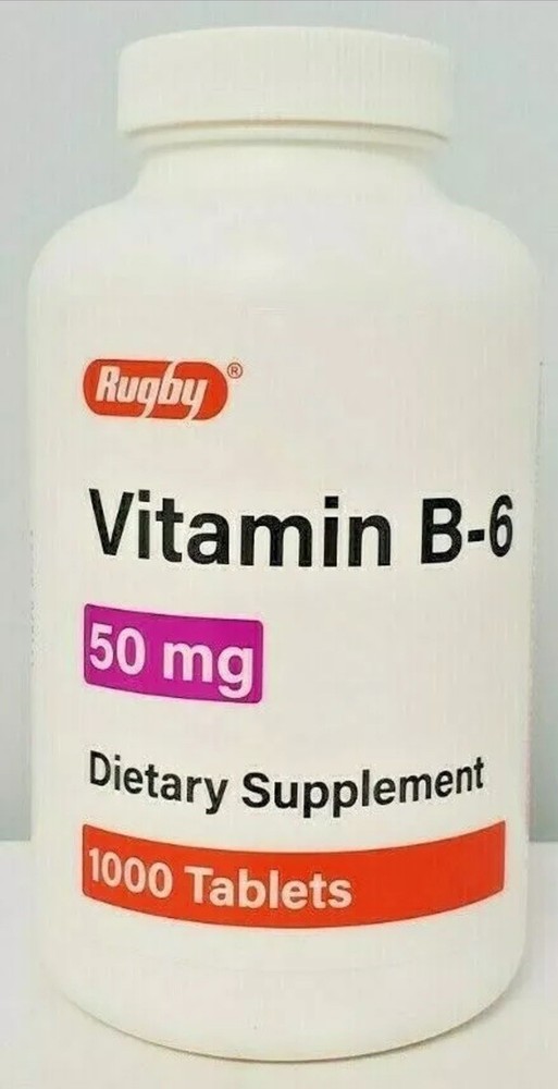 Rugby Vitamin B-6 50 mg 1000 Tablets –
