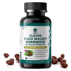 Parasite Cleanse Capsules/Extract-Wormwood,Black Walnut Hull, Clove 120 Caps