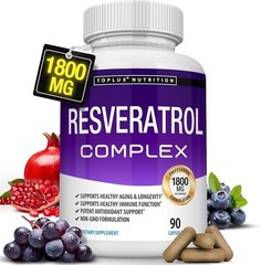 Resveratrol 1800mg Antioxidant Complex, Anti Aging, 90 Capsules