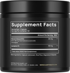 Astaxanthin 24mg + Lycopene 50mg Skin Support Supplement for Skin Tone & Health