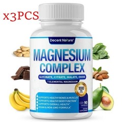 NEW LUXRY Decent Nature Magnesium Complex1000mg-7Elemental Magnesium Capsules
