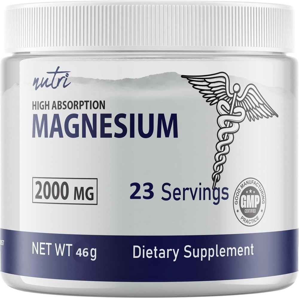 Magnesium Powder – 23 Servings – 2000mg Per Serving – Tasteless, High Absorption