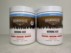 (2 Pack) Roundhouse Provisions Morning Kick Powder Strawberry Lemonade 9.1 OZ