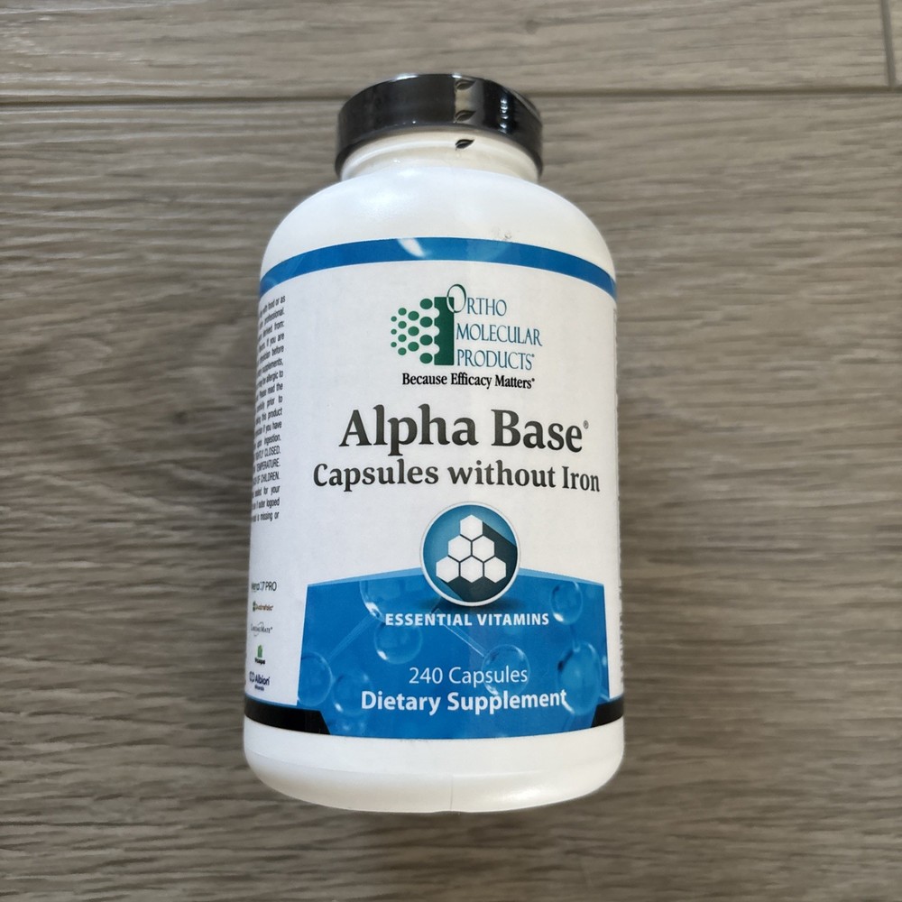 Ortho molecular alpha Base without Iron 240 capsules exp 10/26