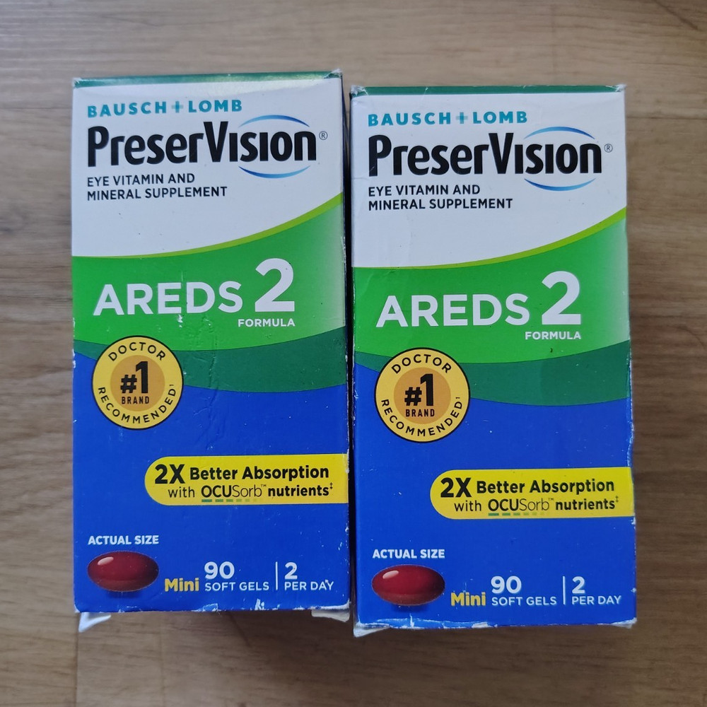 Bausch + Lomb PreserVision AREDS 2 Mini Softgels 90 Count Beta-Carotene Free