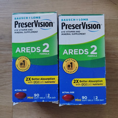 Bausch + Lomb PreserVision AREDS 2 Mini Softgels 90 Count Beta-Carotene Free