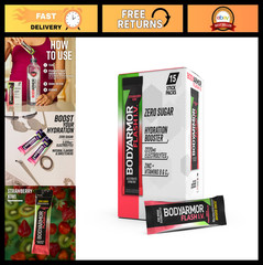 Electrolyte Drink Mix Packets – Strawberry Kiwi, Zero Sugar, Coconut Water, 15 C