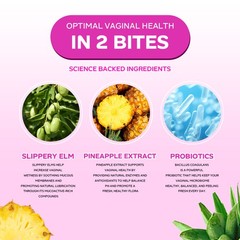 Slippery Kitty Feminine Probiotic Gummies pH Balance Pineapple 60ct Intimate Wel