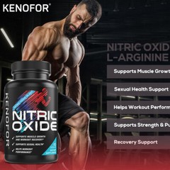 Nitric Oxide L-Arginine Pre Workout+Supports Muscle Growth 60 Capsules*3bottles